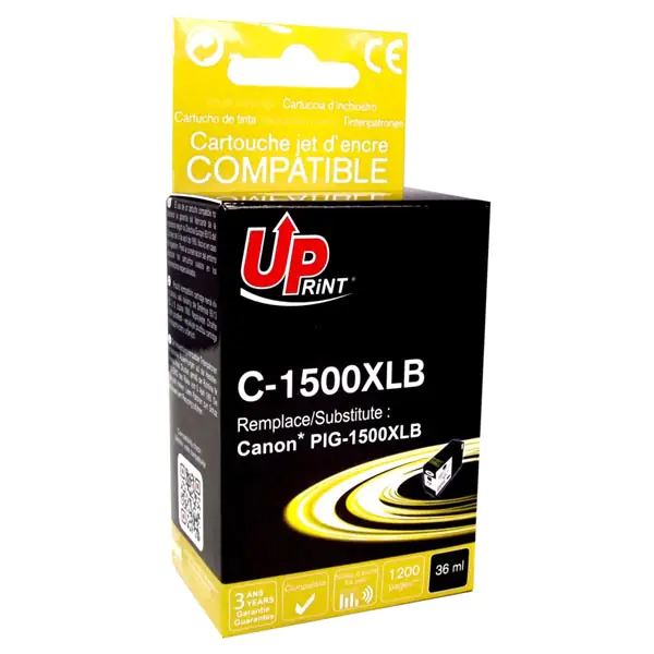 ⁨UPrint kompatybilny ink / tusz z PGI 1500XL, C-1500XLB, black, 36ml, high capacity⁩ w sklepie Wasserman.eu