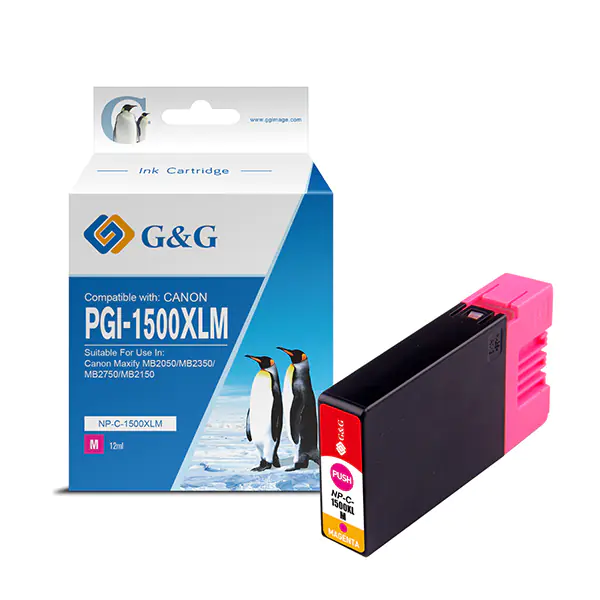 ⁨G&G kompatybilny ink / tusz z PGI 1500XL, NP-C-1500XLM/C, magenta⁩ w sklepie Wasserman.eu