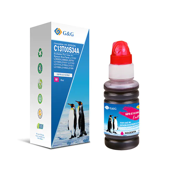 ⁨G&G kompatybilny ink / tusz z C13T00S34A, NPR-E103M-70ml-B, magenta⁩ w sklepie Wasserman.eu