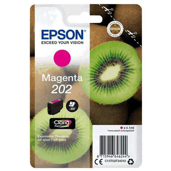 ⁨Epson oryginalny ink / tusz C13T02F34010, 202, magenta, 1x4.1ml⁩ w sklepie Wasserman.eu