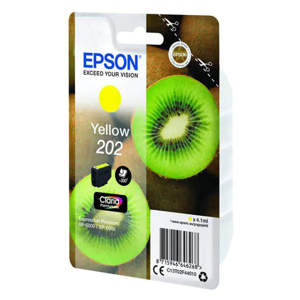 ⁨Epson oryginalny ink / tusz C13T02F44010, 202, yellow, 1x4.1ml⁩ w sklepie Wasserman.eu