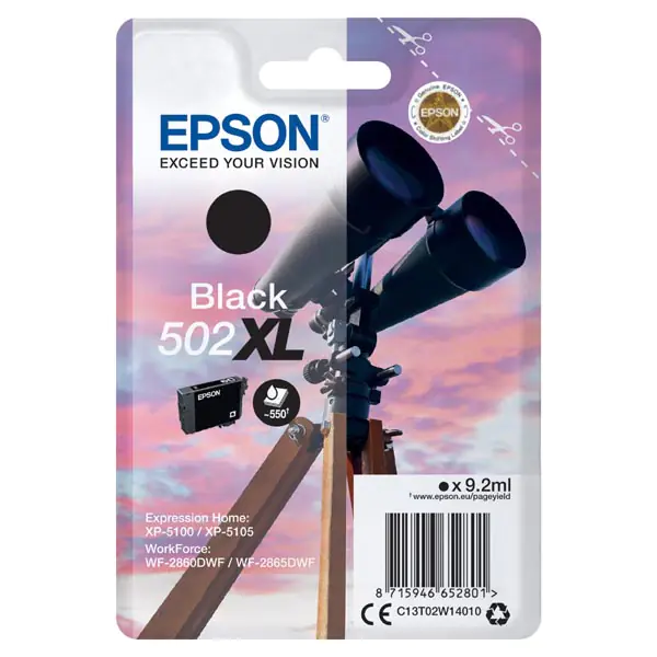 ⁨Epson oryginalny ink / tusz C13T02W14010, 502XL, T02W140, black, 9.2ml⁩ w sklepie Wasserman.eu