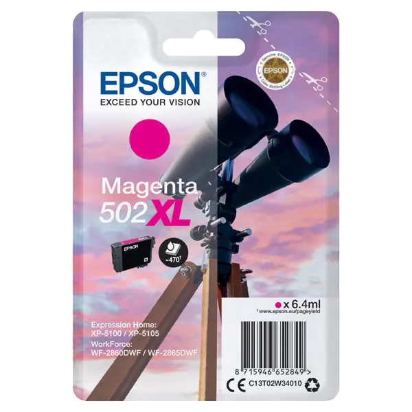 ⁨Epson oryginalny ink / tusz C13T02W34010, 502XL, T02W340, magenta, 470s, 6.4ml⁩ w sklepie Wasserman.eu