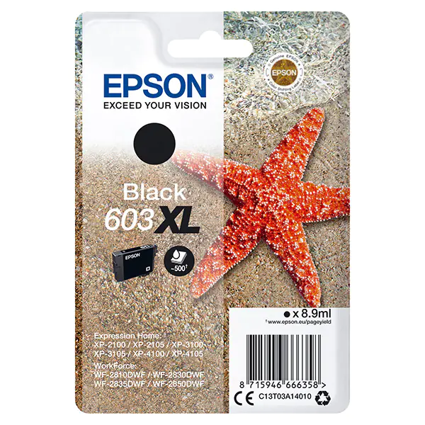 ⁨Epson Original ink/ink C13T03A14010, 603XL, black, 8.9ml, Epson Expression Home XP-2100, 2105, 3100, 3105, WF2810⁩ at Wasserman.eu