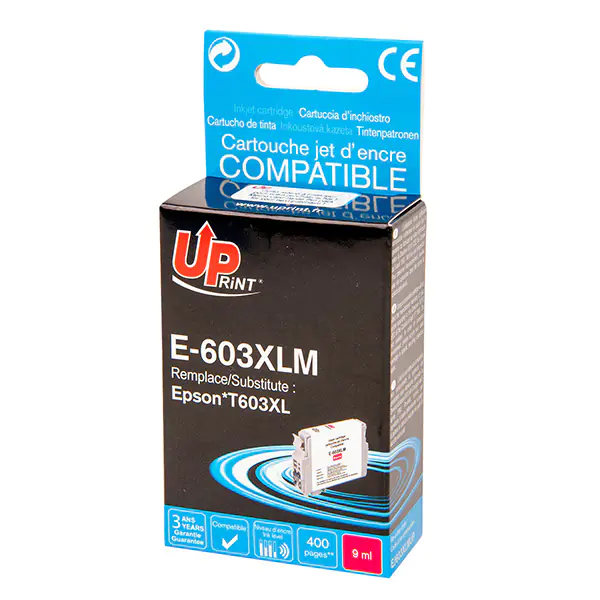 ⁨UPrint compatible ink/ink with C13T03A34010, 603XL, magenta, 400s, 9ml, E-603XLM, for Epson Expression Home XP-2100, 2105, 3100,⁩ at Wasserman.eu