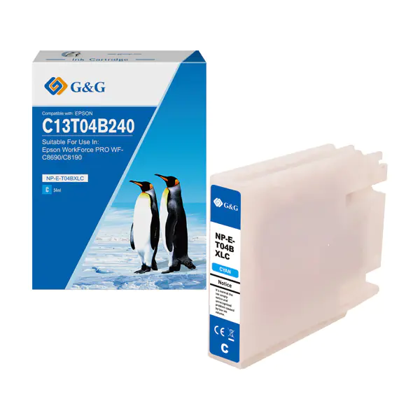 ⁨G&G kompatybilny ink / tusz z C13T04B240, NP-E-T04BXLC-A, cyan⁩ w sklepie Wasserman.eu