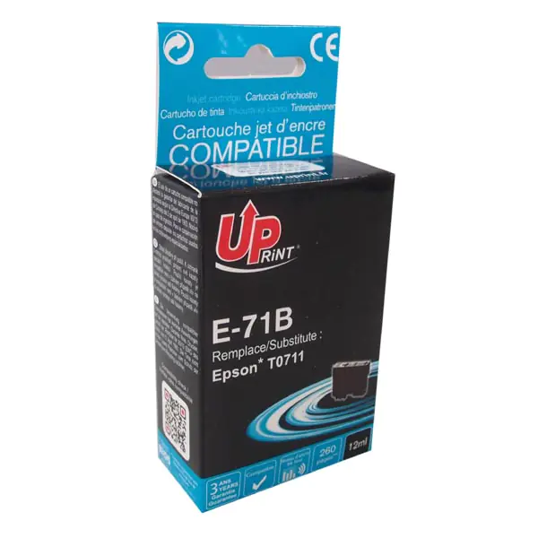 ⁨UPrint kompatybilny ink / tusz z C13T07114011, E-71B, black, 12ml⁩ w sklepie Wasserman.eu