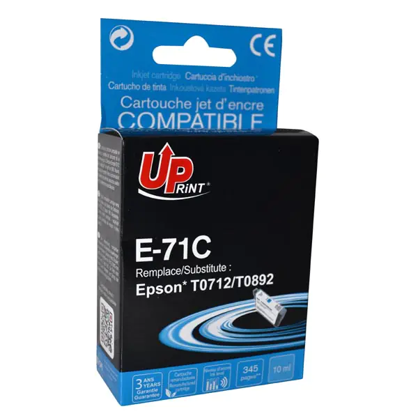 ⁨UPrint kompatybilny ink / tusz z C13T07124011, E-71C, cyan, 10ml⁩ w sklepie Wasserman.eu