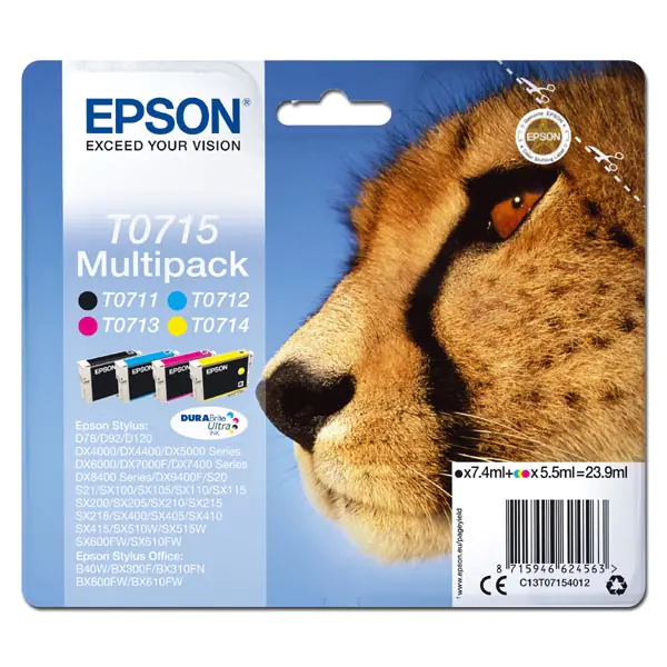 Epson oryginalny ink / tusz C13T07154012, CMYK, 23.9ml, Epson D78, DX4000, DX4050, DX5000, DX5050, DX6000, DX605 w sklepie Wasserman.eu
