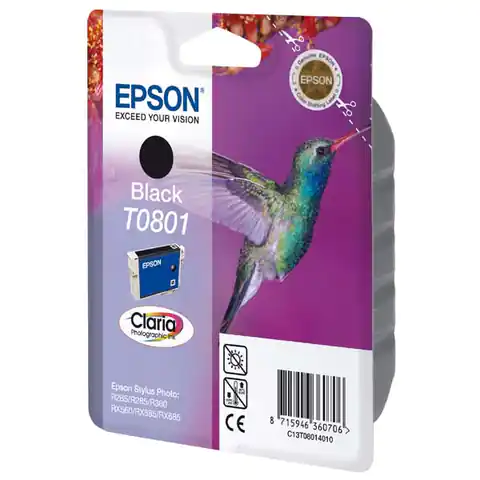 ⁨Epson oryginalny ink / tusz C13T08014011, black, 7,4ml, Epson Stylus Photo PX700W, 800FW, R265, 285, 360, RX560⁩ w sklepie Wasserman.eu