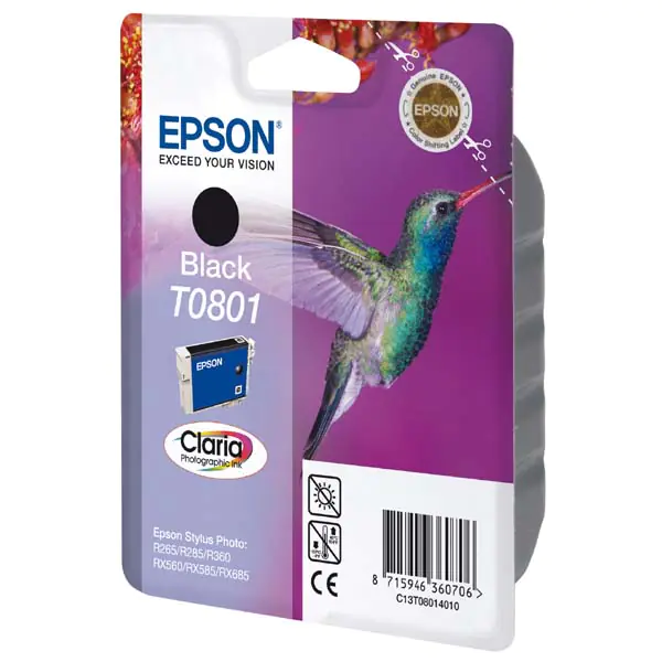 ⁨Epson oryginalny ink / tusz C13T08014011, black, 7,4ml⁩ w sklepie Wasserman.eu