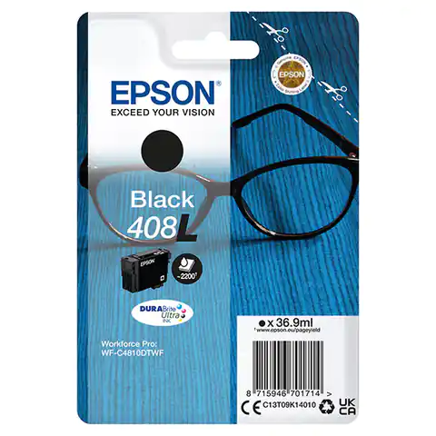⁨Epson original ink/ink C13T09K14010, T09K140, 408L, black, 36.9ml, Epson WF-C4810DTWF⁩ at Wasserman.eu