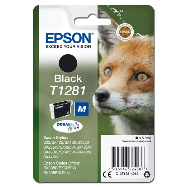 ⁨Epson oryginalny ink / tusz C13T12814012, T1281, black, 5,9ml⁩ w sklepie Wasserman.eu