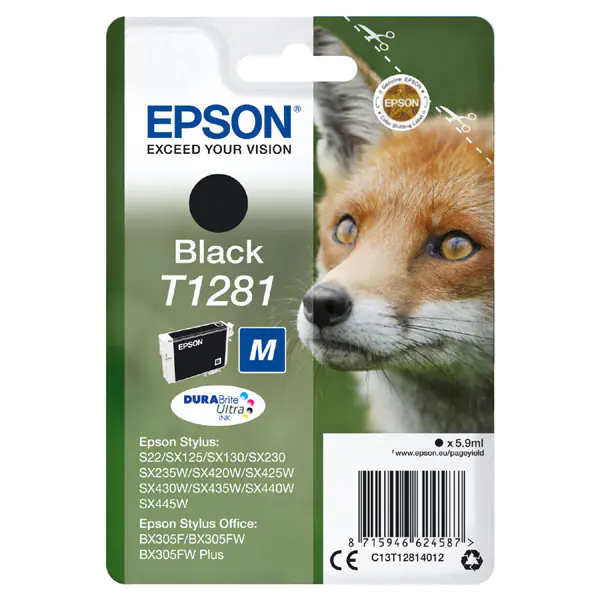 ⁨Epson original ink/ink C13T12814022, T1281, black, 5,9ml, Epson Stylus S22, SX125, 420W, 425W, Stylus Office BX305⁩ at Wasserman.eu