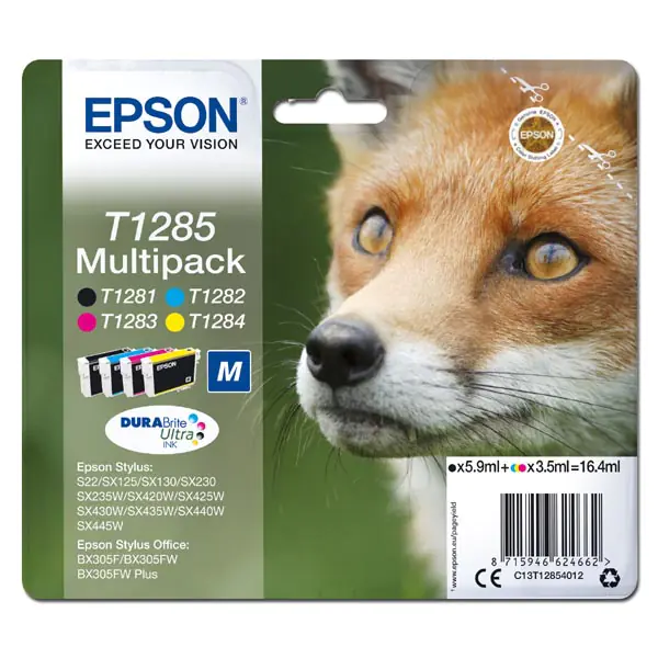 ⁨Epson oryginalny ink / tusz C13T12854012, T1285, CMYK, 16,4ml⁩ w sklepie Wasserman.eu