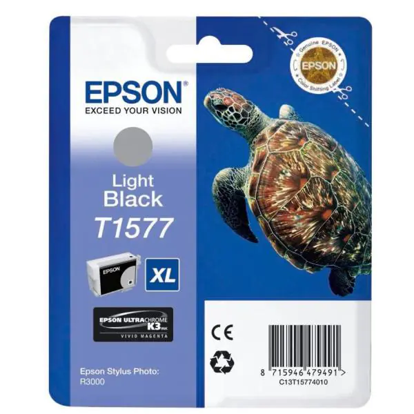 ⁨Epson original ink / ink C13T15774010, light black, 25,9ml, Epson Stylus Photo R3000⁩ at Wasserman.eu