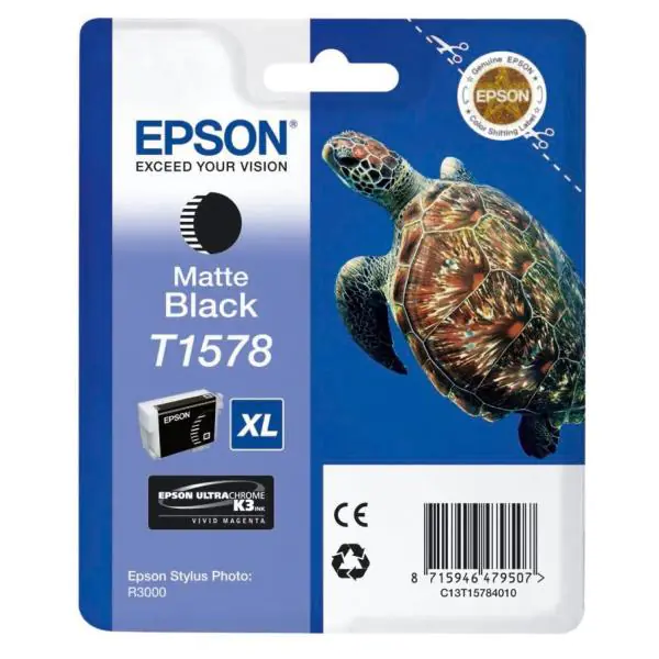 ⁨Epson original ink / ink C13T15784010, matte black, 25,9ml, Epson Stylus Photo R3000⁩ at Wasserman.eu