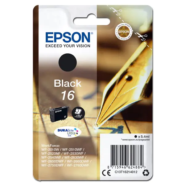 ⁨Epson oryginalny ink / tusz C13T16214012, T162140, black, 5.4ml⁩ w sklepie Wasserman.eu