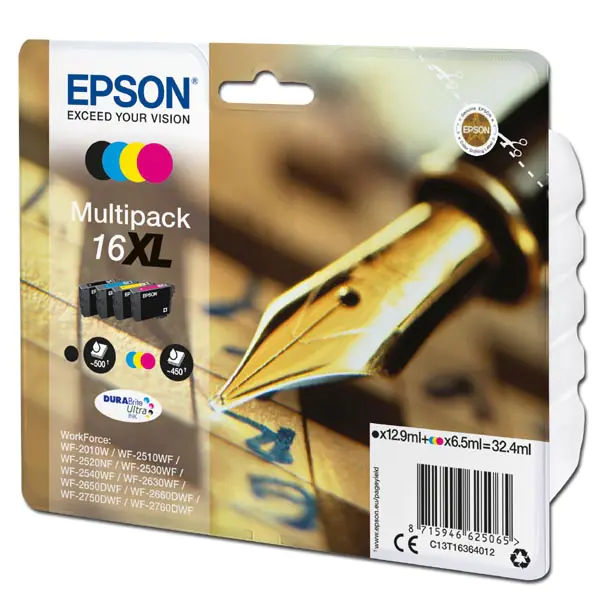 ⁨Epson oryginalny ink / tusz C13T16364012, T163640, 16XL, CMYK, 3x6.5/12.9ml⁩ w sklepie Wasserman.eu