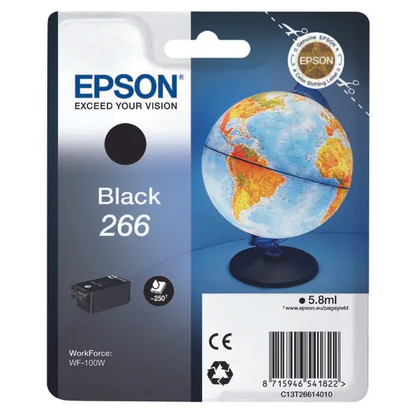 ⁨Epson oryginalny ink / tusz C13T26614010, 266, black, 5,8ml, Epson WF-100W⁩ w sklepie Wasserman.eu