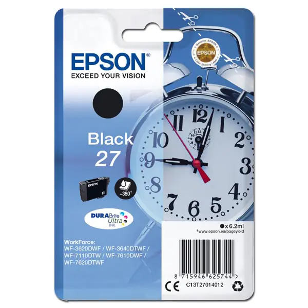 ⁨Epson oryginalny ink / tusz C13T27014012, 27, black, 6,2ml⁩ w sklepie Wasserman.eu