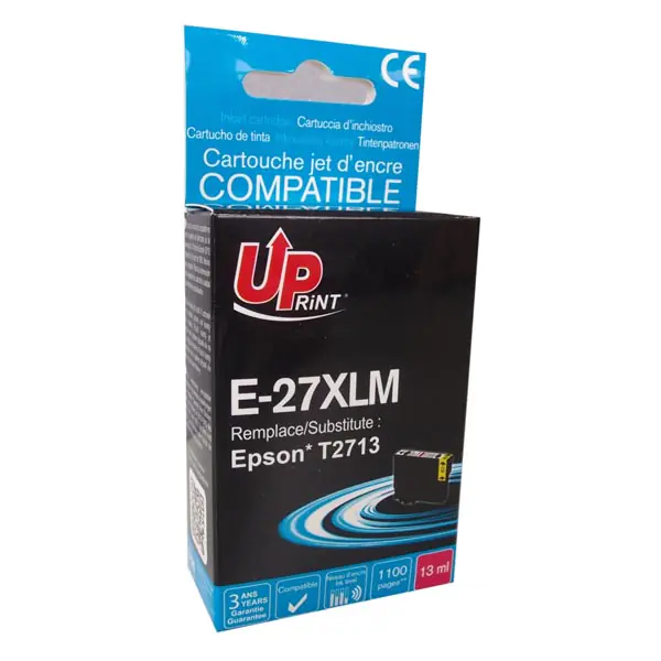 ⁨UPrint kompatybilny ink / tusz z C13T27134010, 27XL, E-27XLM, magenta, 1100s, 13ml⁩ w sklepie Wasserman.eu
