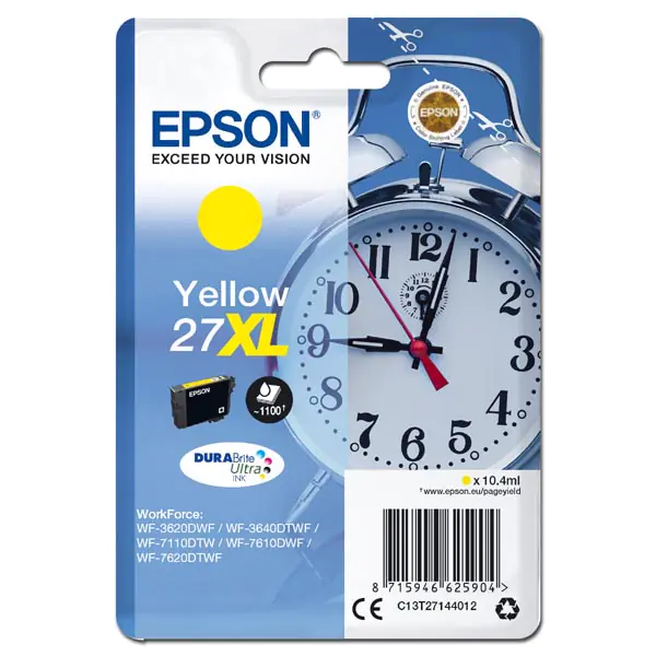 ⁨Epson oryginalny ink / tusz C13T27144012, 27XL, yellow, 10,4ml⁩ w sklepie Wasserman.eu