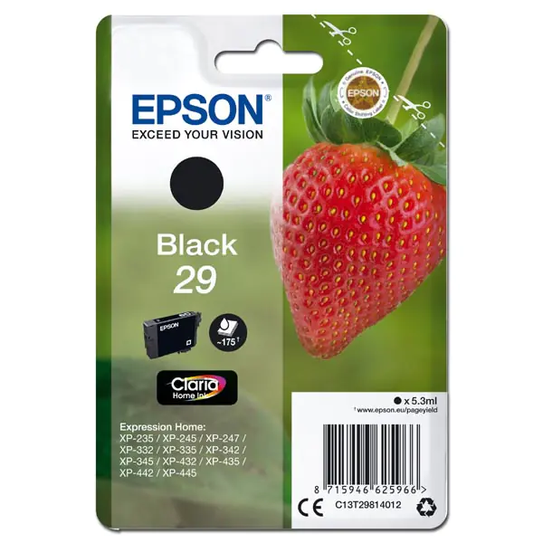 ⁨Epson oryginalny ink / tusz C13T29814012, T29, black, 5,3ml⁩ w sklepie Wasserman.eu