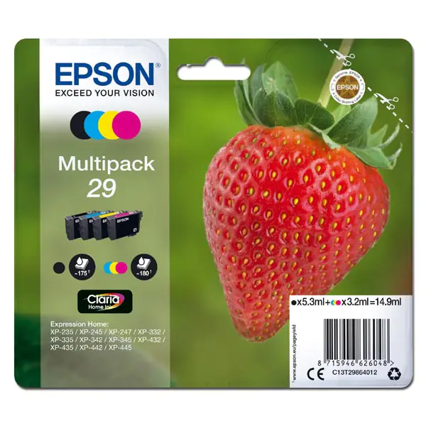 ⁨Epson oryginalny ink / tusz C13T29864012, T29, CMYK, 5,3/3x3,2ml, Epson Expression Home XP-235,XP-332,XP-335,XP-432,XP-435⁩ w sklepie Wasserman.eu