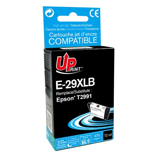 ⁨UPrint kompatybilny ink / tusz z C13T29914010, T29XL, E-29XLB, black, 470s, 12ml⁩ w sklepie Wasserman.eu