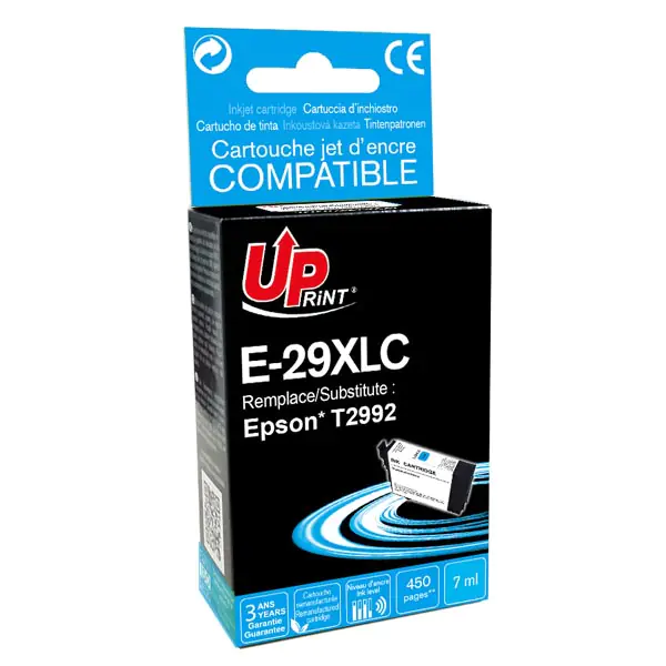 ⁨UPrint kompatybilny ink / tusz z C13T29924010, T29XL, E-29XLC, cyan, 450s, 7ml⁩ w sklepie Wasserman.eu