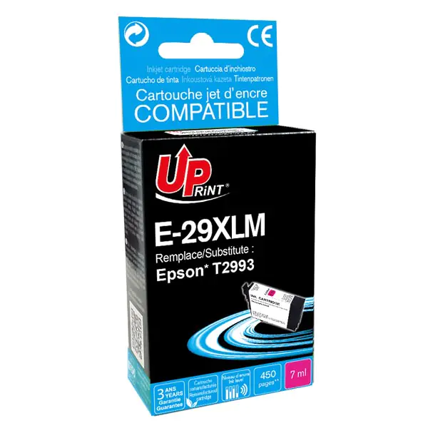 ⁨UPrint compatible ink/ink with C13T29934010, T29XL, magenta, 450s, 7ml, E-29XLM, for Epson Expression Home XP-235,XP-332,XP-335,⁩ at Wasserman.eu