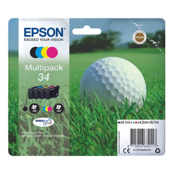 ⁨Epson original ink/ink C13T34664010, T346640, CMYK, 18.7ml, Epson WF-3720DWF, 3725DWF⁩ at Wasserman.eu