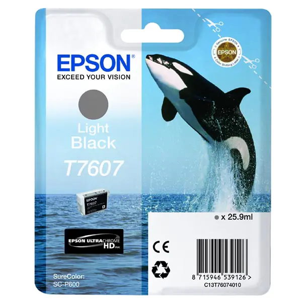 ⁨Epson oryginalny ink / tusz C13T76074010, T7607, light black, 25,9ml, 1szt⁩ w sklepie Wasserman.eu