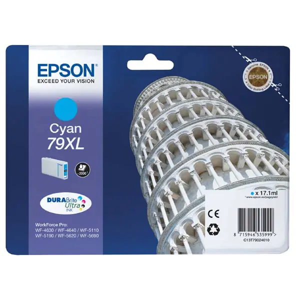 ⁨Epson oryginalny ink / tusz C13T79024010, 79XL, XL, cyan, 2000s, 17ml, 1szt⁩ w sklepie Wasserman.eu