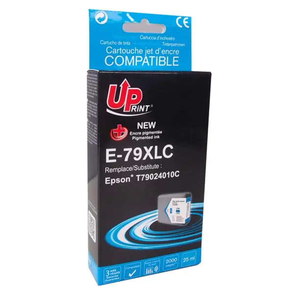 ⁨UPrint kompatybilny ink / tusz z C13T79024010, 79XL, XL, E-79XLC, cyan, 2000s, 25ml, 1szt⁩ w sklepie Wasserman.eu
