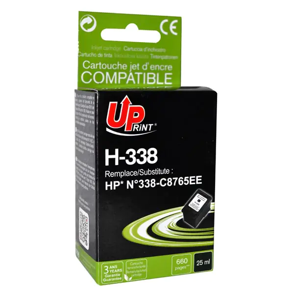 ⁨UPrint compatible ink/ink with C8765EE, HP 338, black, 660s, 25ml, H-338B, for HP Photosmart 8150, 8450, OJ-6210, DeskJet 5740⁩ at Wasserman.eu