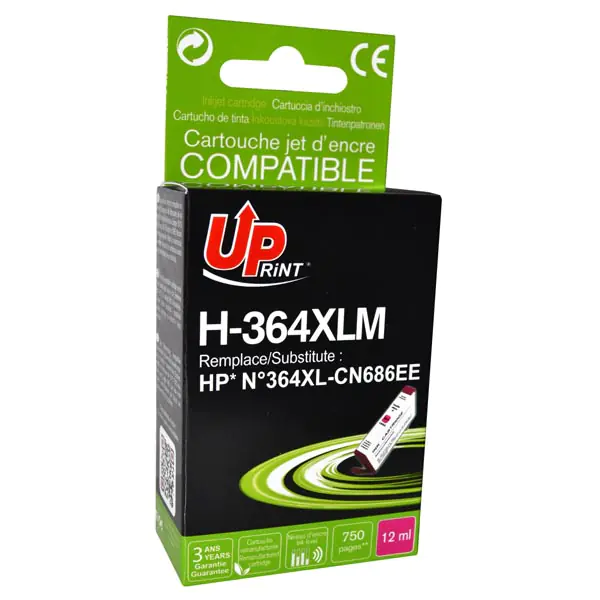 ⁨UPrint kompatybilny ink / tusz z CB324EE, CN686EE, HP 364XL, H-364XLM, magenta, 12ml, z chipem⁩ w sklepie Wasserman.eu