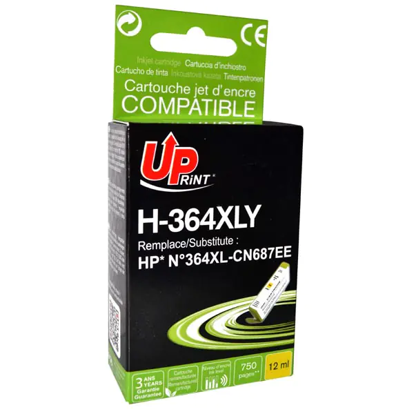 ⁨UPrint kompatybilny ink / tusz z CB325EE, CN687EE, HP 364XL, H-364XLY, yellow, 12ml, z chipem⁩ w sklepie Wasserman.eu