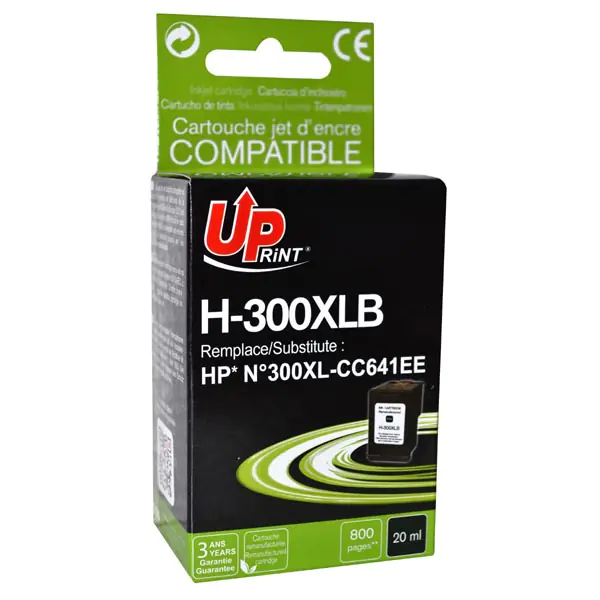 ⁨UPrint kompatybilny ink / tusz z CC641EE, HP 300XL, H-300XL-B, black, 19ml⁩ w sklepie Wasserman.eu
