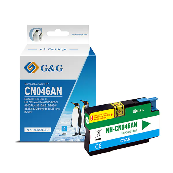 ⁨G&G compatible ink/ink with CN046AE, cyan, 1500s, NP-H-0951XLC(HP950XL, for HP Officejet Pro 276dw, 8100 ePrinter,8620⁩ at Wasserman.eu