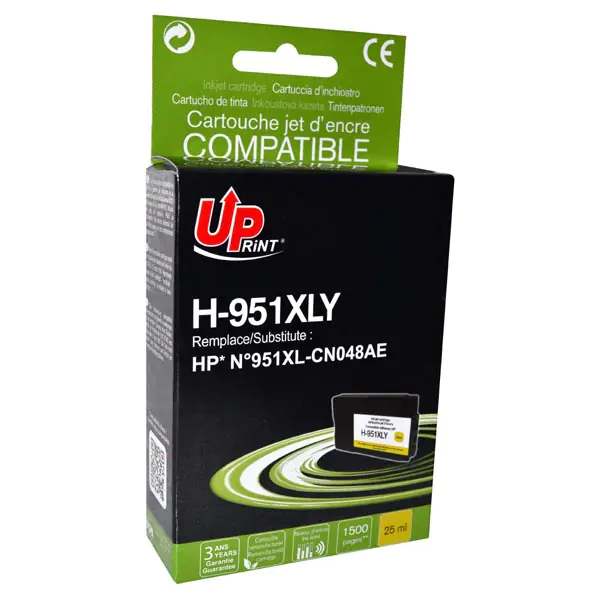 ⁨UPrint kompatybilny ink / tusz z CN048AE, HP 951XL, H-951XL-Y, yellow, 1500s, 25ml⁩ w sklepie Wasserman.eu