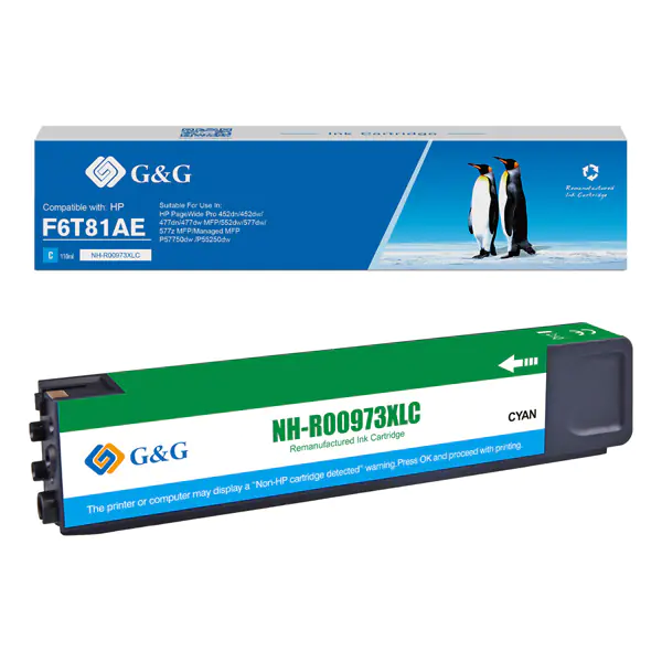 ⁨G&G compatible ink/ink with F6T81AE, cyan, 7000s, NH-R00973XLC, for HP PageWide Pro 452, Pro 477⁩ at Wasserman.eu