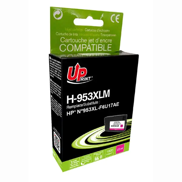 ⁨UPrint kompatybilny ink / tusz z F6U17AE, HP 953XL, H-953XLM, magenta, 1800s, 25ml, high capacity⁩ w sklepie Wasserman.eu