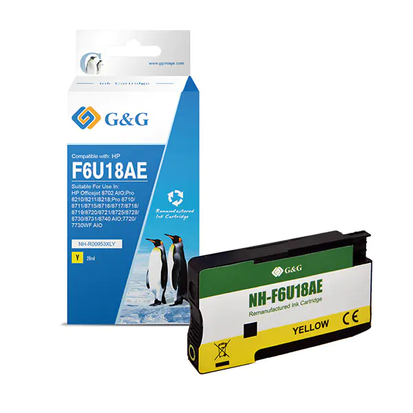 ⁨G&G kompatybilny ink / tusz z F6U18AE, HP 953XL, NH-R00953XLY, yellow, 1600s⁩ w sklepie Wasserman.eu