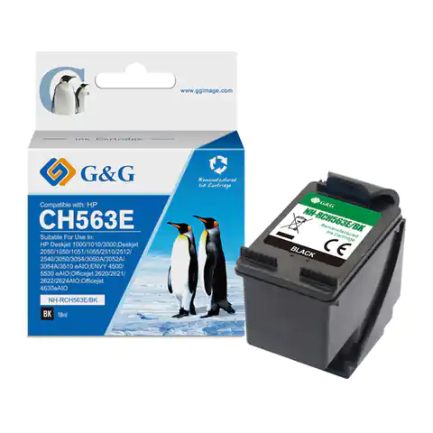 ⁨G&G compatible ink/ink with CH563EE, HP 301XL, black, 18ml, ml NH-RC563BK, for HP Deskjet 1000, 2000, 3000, 1050, 2050, 3050 AIO⁩ at Wasserman.eu
