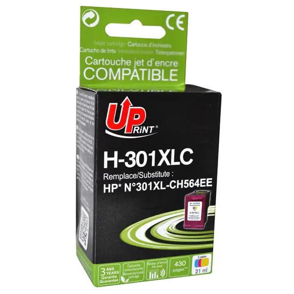 ⁨UPrint kompatybilny ink / tusz z CH564EE, HP 301XL, H-301XLC, color, 450s, 21ml⁩ w sklepie Wasserman.eu