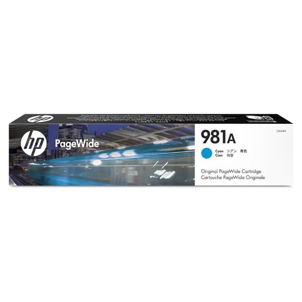 ⁨HP Original Ink/Ink J3M68A, HP 981A, cyan, 6000s, 70ml, HP PageWide Enterprise Color 556, MFP 586⁩ at Wasserman.eu