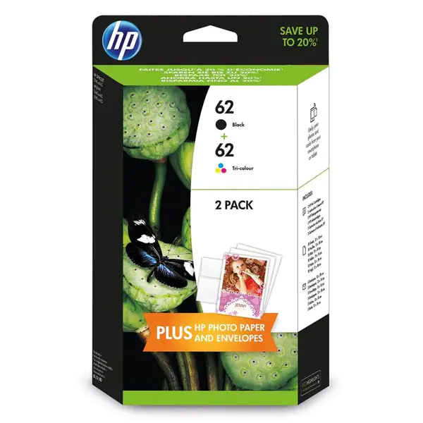 ⁨HP N9J71AE Original Ink Kit, HP 62, black/color, 200/165s, 4.4.2005ml, HP value pack Envy 5640, 5644, 5660, 7640, Officejet⁩ at Wasserman.eu