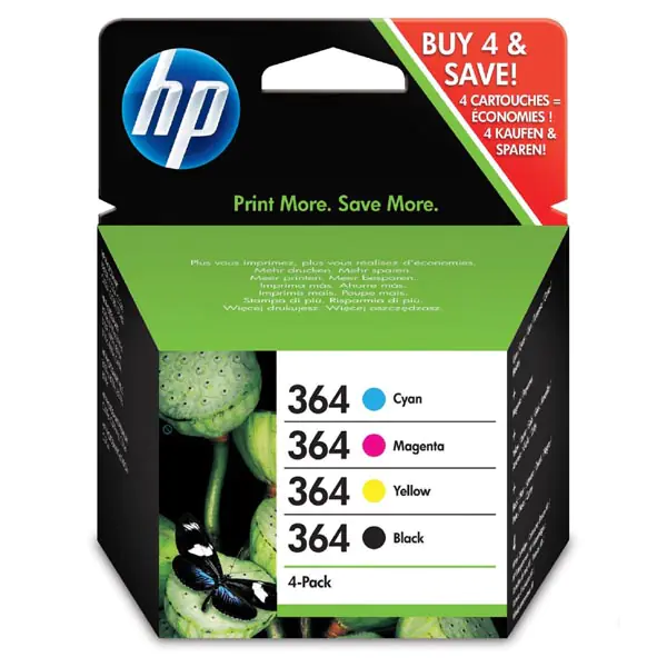 ⁨HP 364 4-pack Black/Cyan/Magenta/Yellow Original Ink Cartridges⁩ at Wasserman.eu